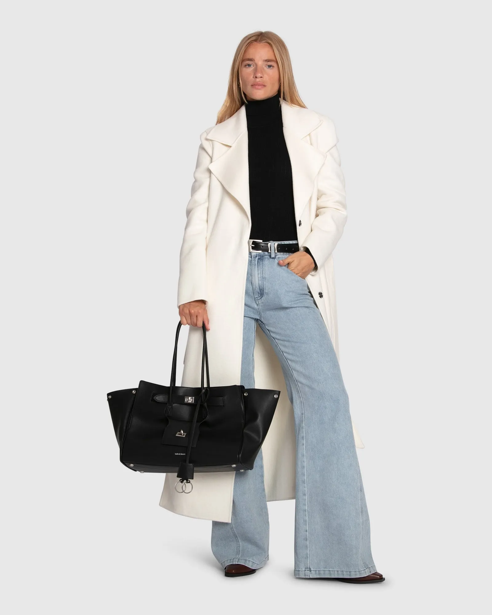 Ex-Boyfriend Wool Blend Maxi Coat - Cream sold by Belle & Bloom