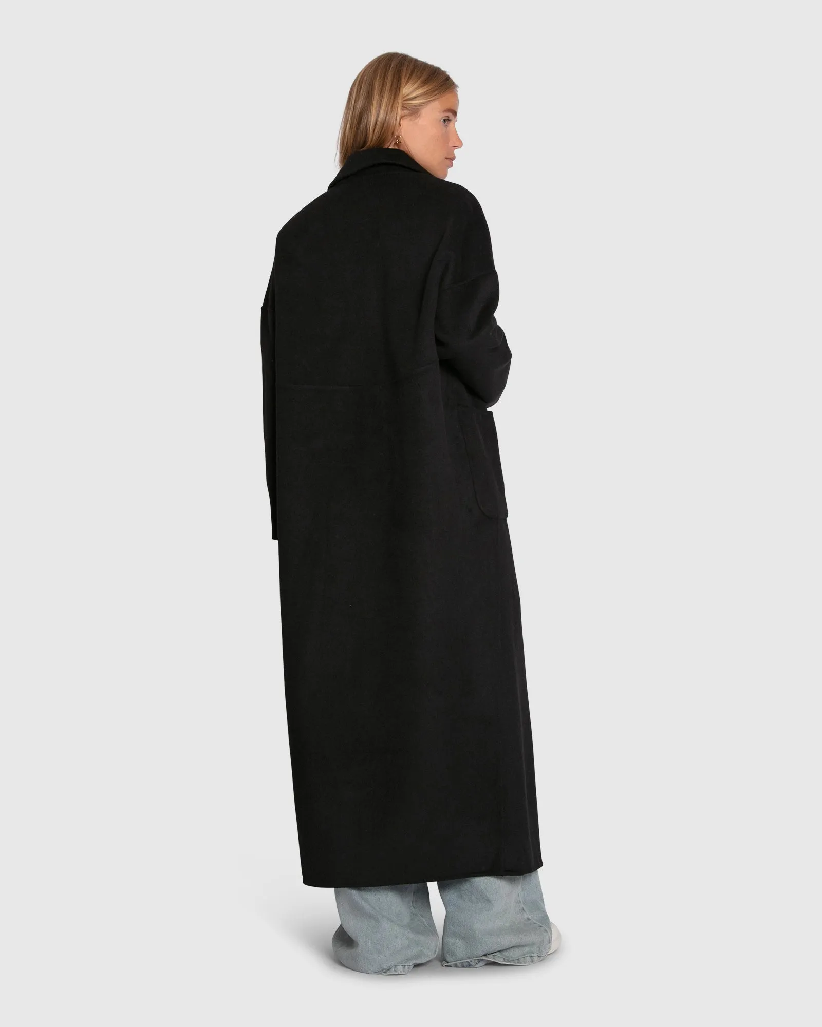 Publisher Double Breasted Wool Blend Maxi Coat - Black sold by Belle & Bloom product image thumbnail 4