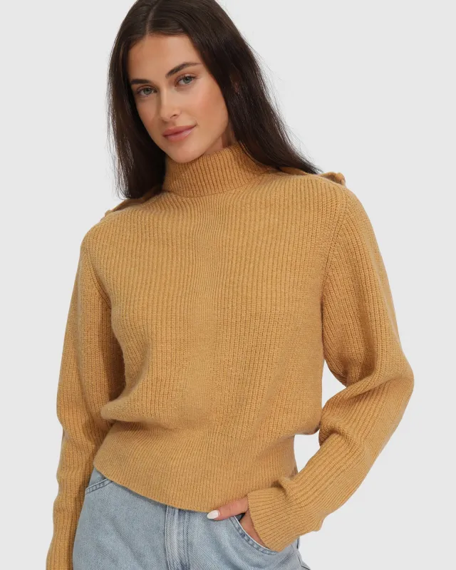 Lost & Found Knitted Sweater - Camel sold by Belle & Bloom
