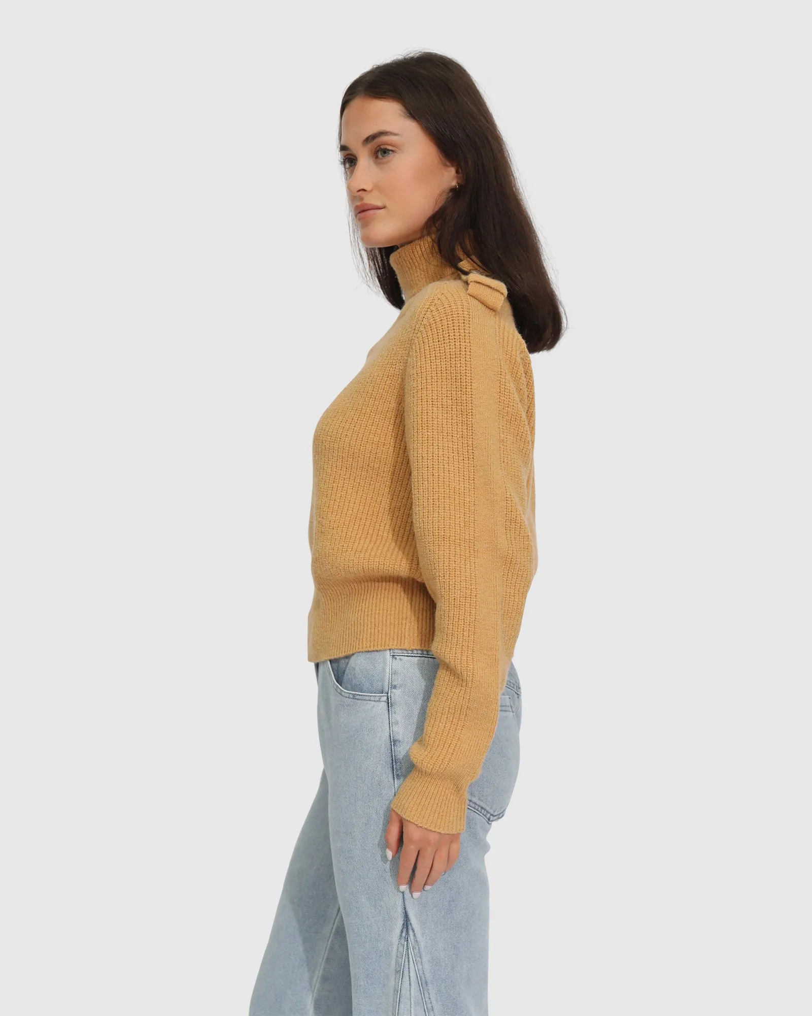 Lost & Found Knitted Sweater - Camel sold by Belle & Bloom product image thumbnail 5