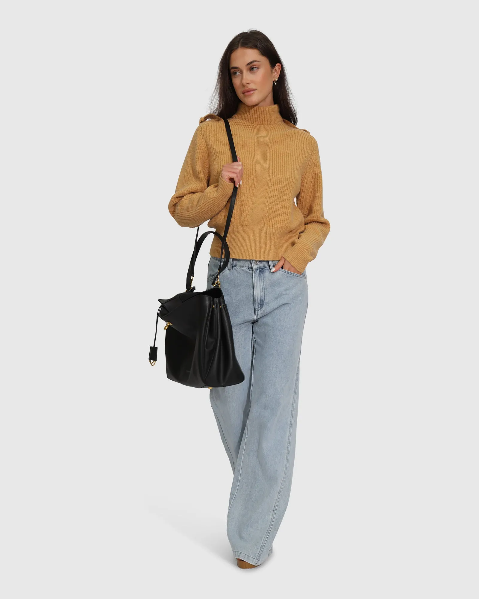 Lost & Found Knitted Sweater - Camel sold by Belle & Bloom product image thumbnail 4