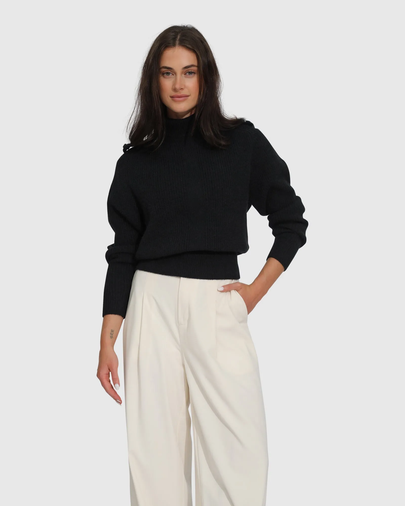 Lost & Found Knitted Sweater - Black sold by Belle & Bloom