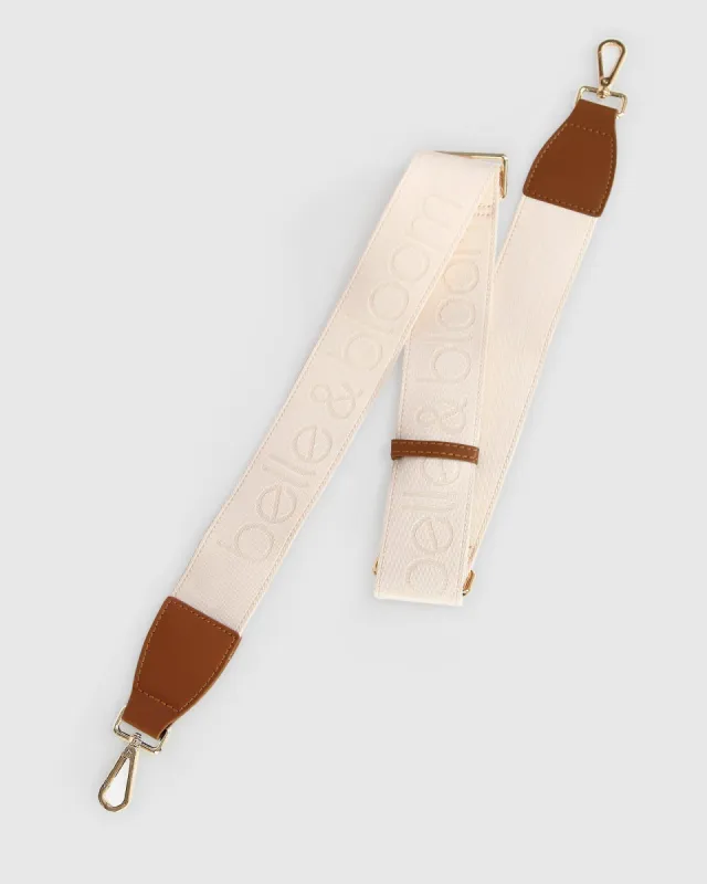 Classic Weft Shoulder Strap - Cream/Camel sold by Belle & Bloom