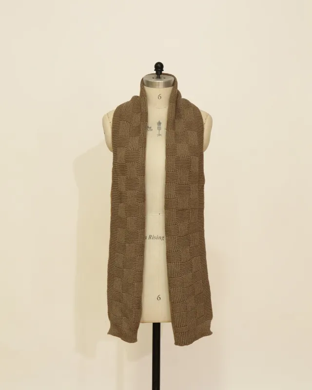 Knitted Plaid Scarf - Brown sold by Belle & Bloom