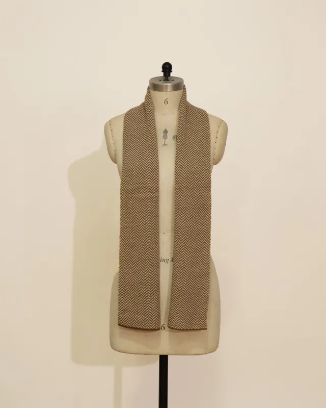 Chevron Knitted Scarf - Brown made by Belle & Bloom