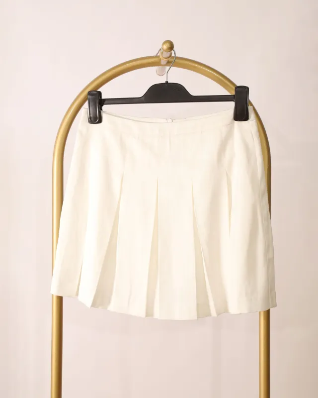 Pleated Tennis Skirt - White sold by Belle & Bloom