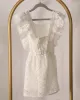 Girls Lace Ruffle Strap Mini Dress - White sold by Belle & Bloom