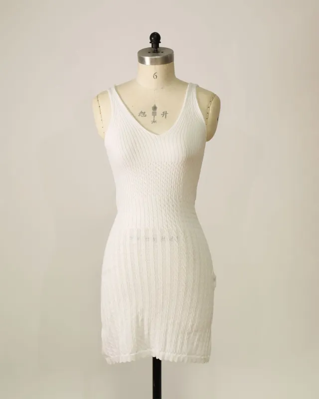V-Neck Mini Dress - White sold by Belle & Bloom