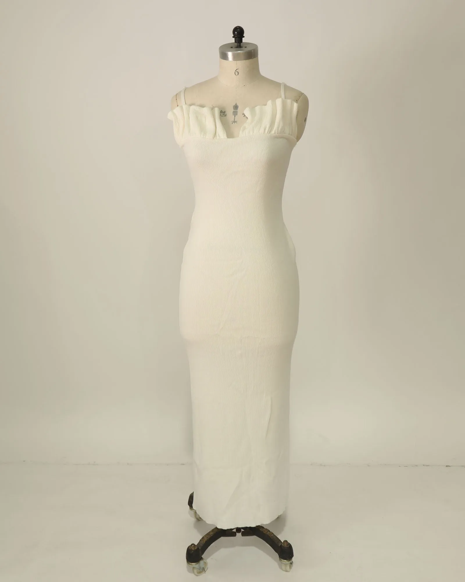 Pleated Bust Maxi Dress - White sold by Belle & Bloom