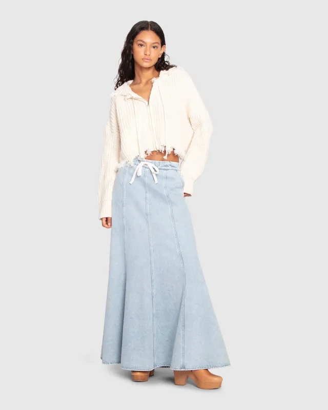 Bold Love Denim Maxi Skirt - Stonewash sold by Belle & Bloom