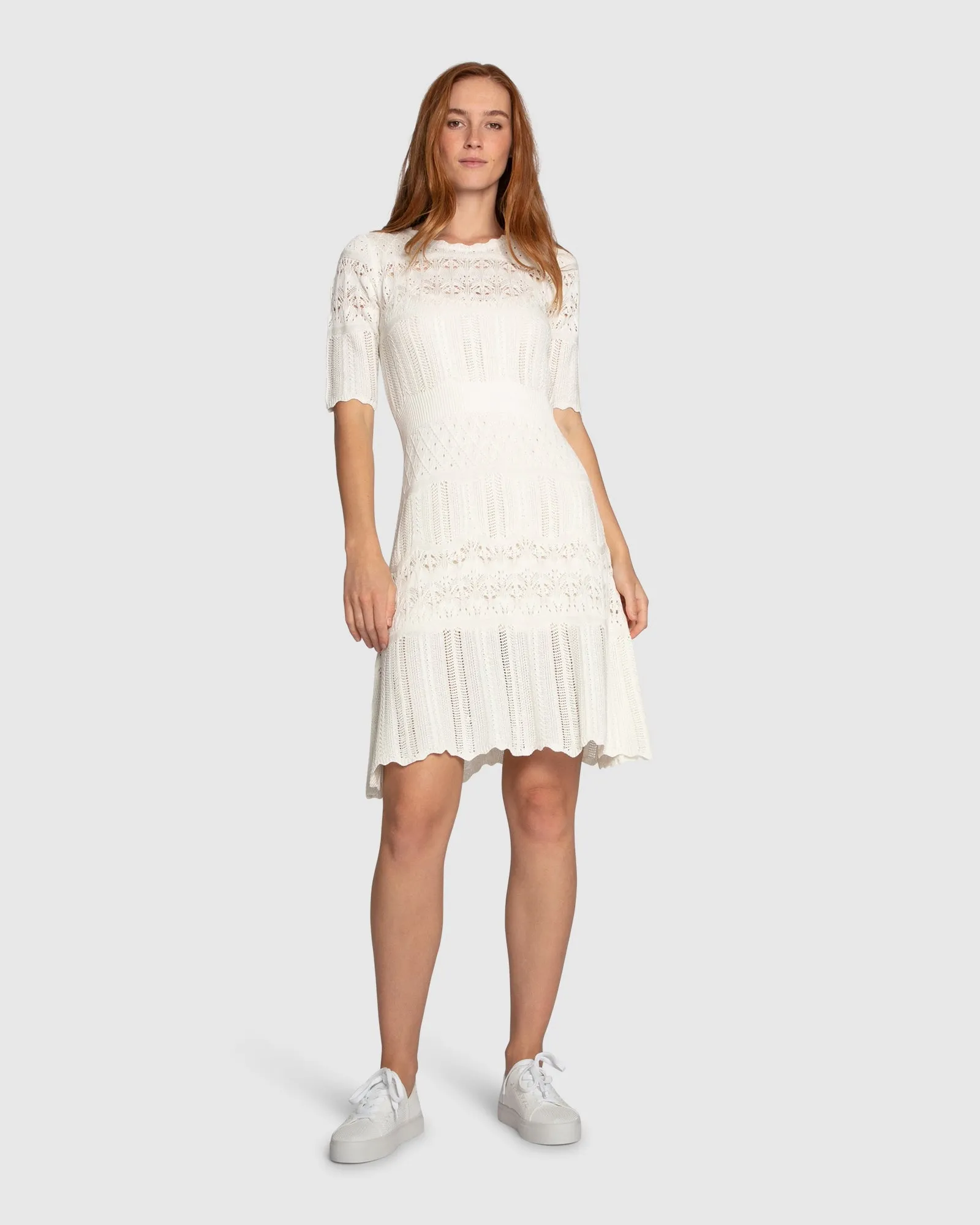 Everbloom Crochet Mini Dress - Cream sold by Belle & Bloom product image thumbnail 3