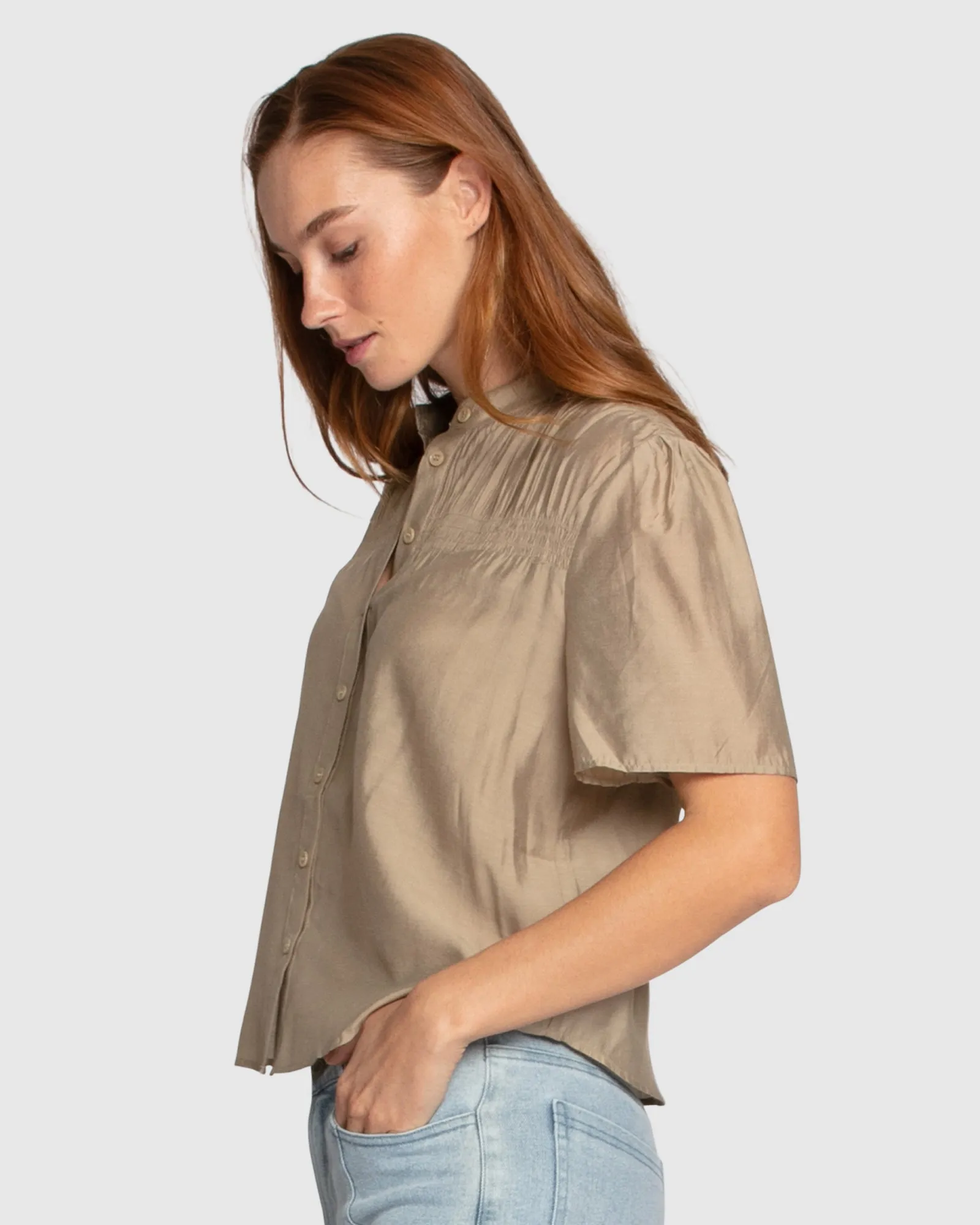 Honeylace Short Sleeve Blouse - Marigold sold by Belle & Bloom product image thumbnail 5
