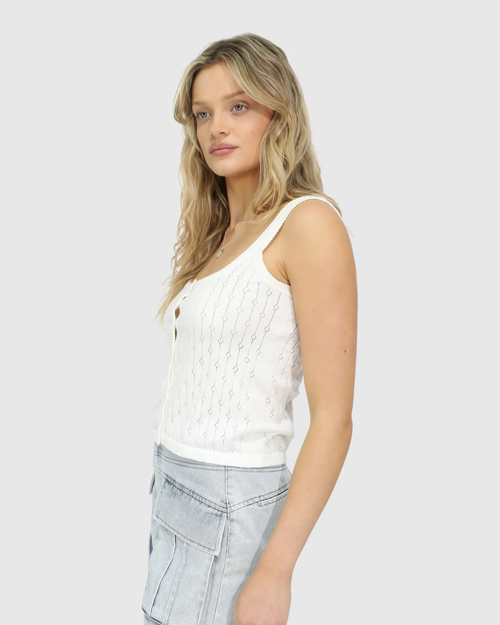 Cloudlight Cashmere Blend Tank - Cream sold by Belle & Bloom product image thumbnail 5