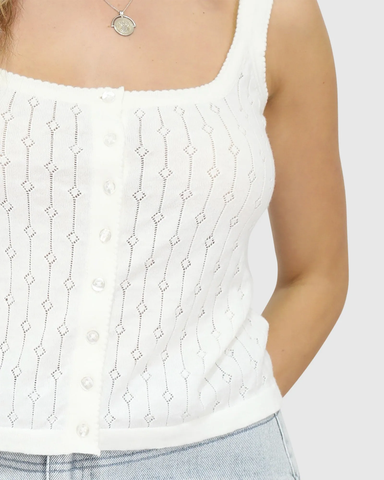 Cloudlight Cashmere Blend Tank - Cream sold by Belle & Bloom product image thumbnail 3