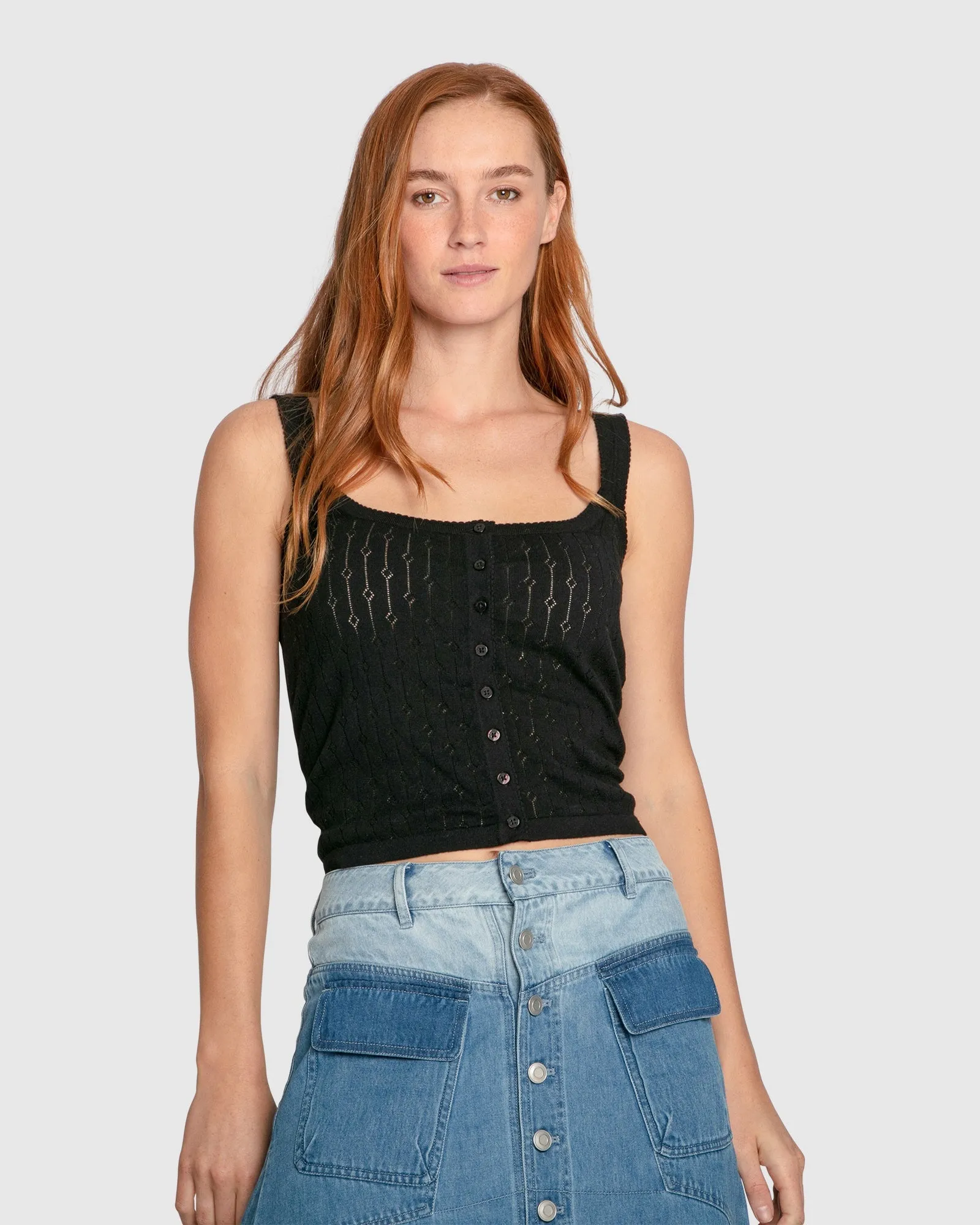Cloudlight Cashmere Blend Tank - Black sold by Belle & Bloom product image thumbnail 2