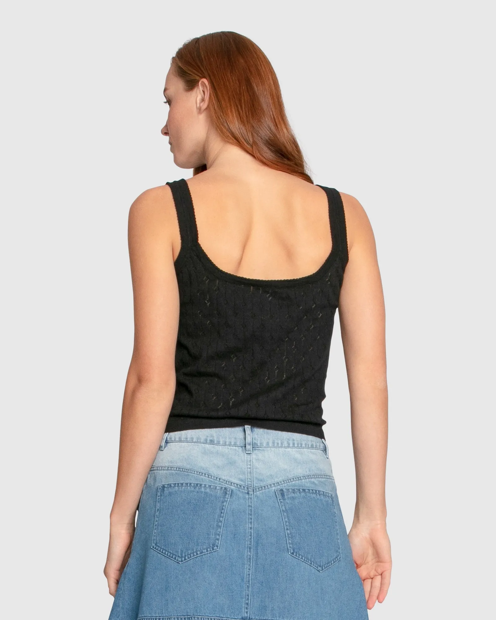 Cloudlight Cashmere Blend Tank - Black sold by Belle & Bloom product image thumbnail 3