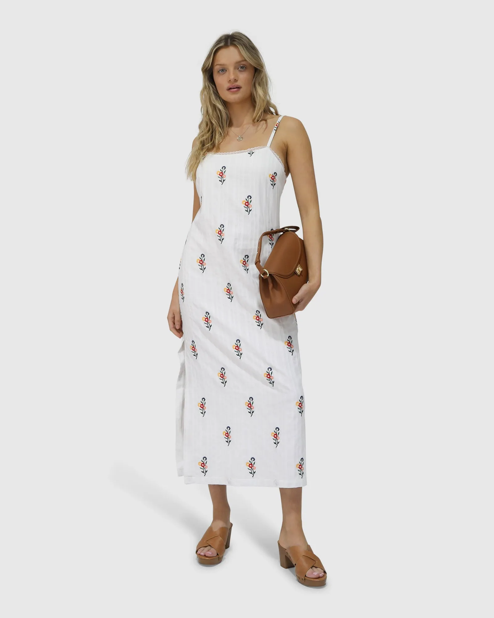 She Blooms Floral Midi Dress - White sold by Belle & Bloom product image thumbnail 2