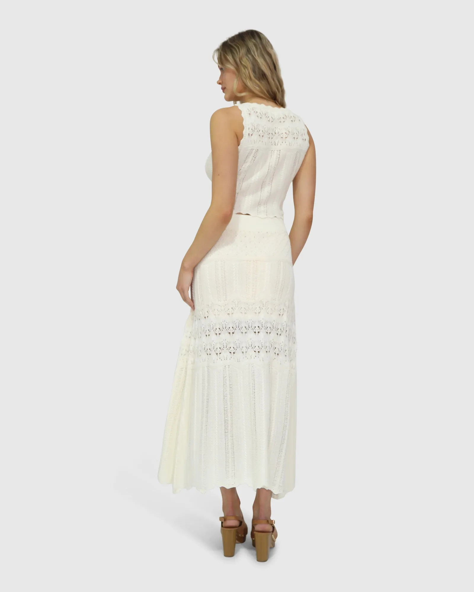 Harvest Haze Crochet Maxi Skirt - Cream sold by Belle & Bloom product image thumbnail 4