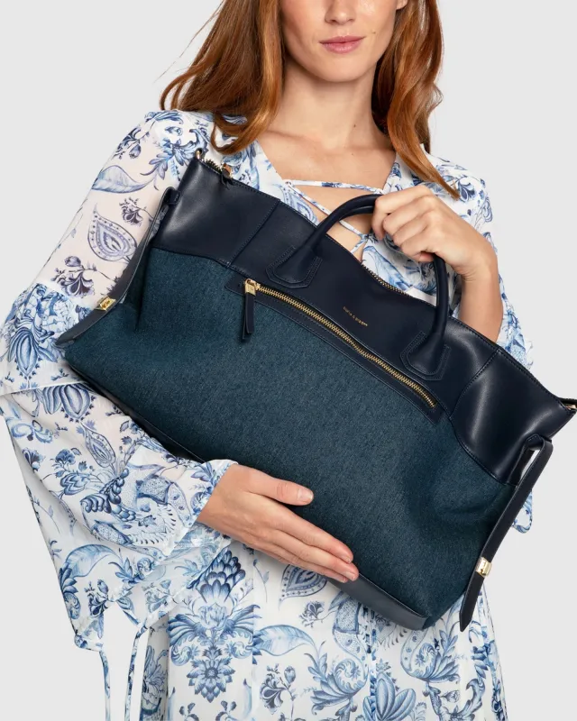 Wild Heart Weekender Bag - Denim sold by Belle & Bloom