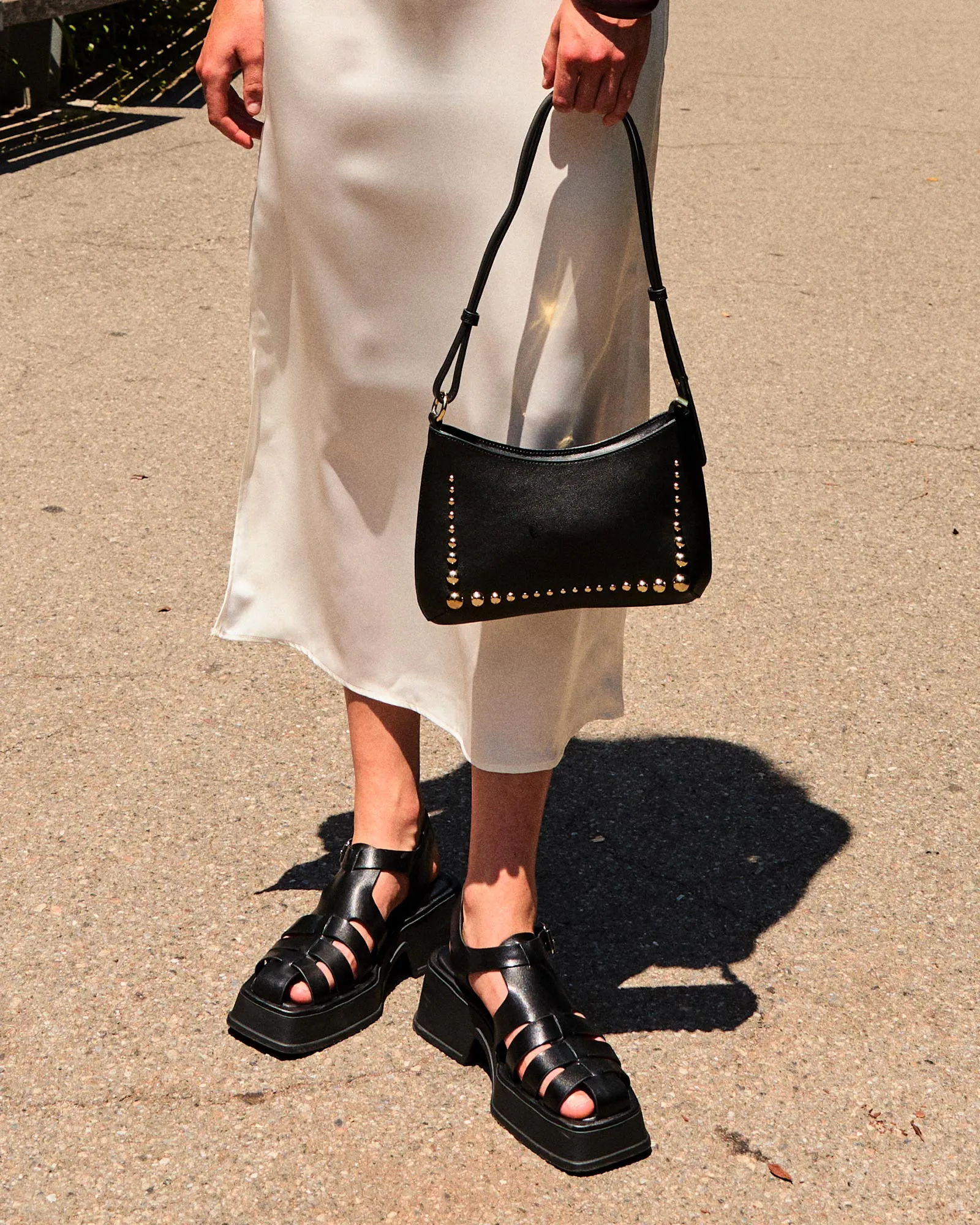 Girls Like Us Studded Leather Shoulder Bag - Black sold by Belle & Bloom product image thumbnail 4