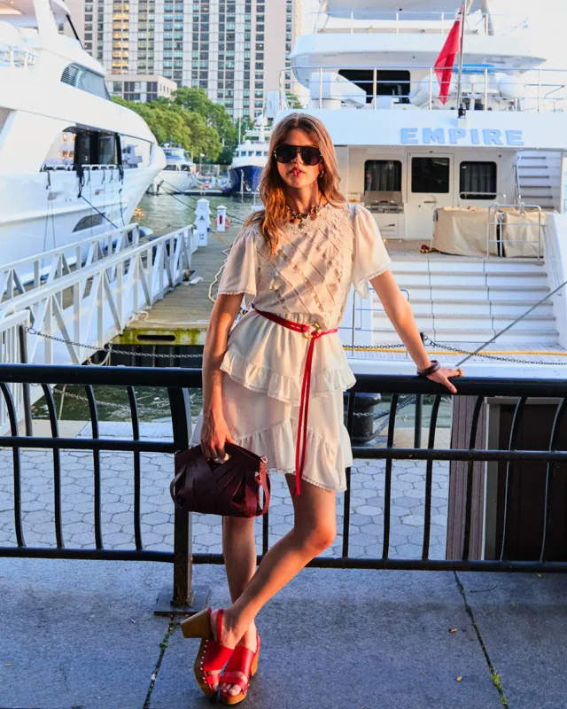 The Softest Spell Ruffle Mini Dress - Off White sold by Belle & Bloom