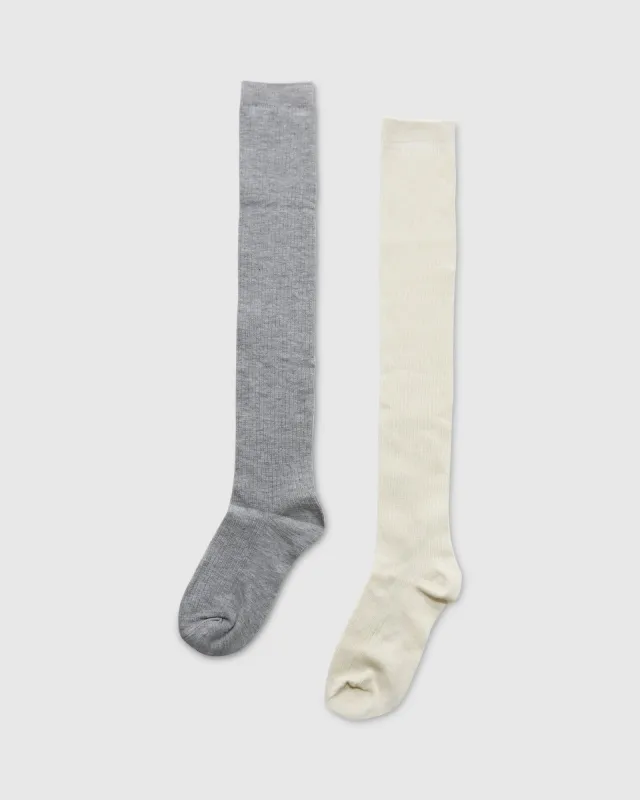 End Game 2 Pack Socks - Grey/Cream sold by Belle & Bloom