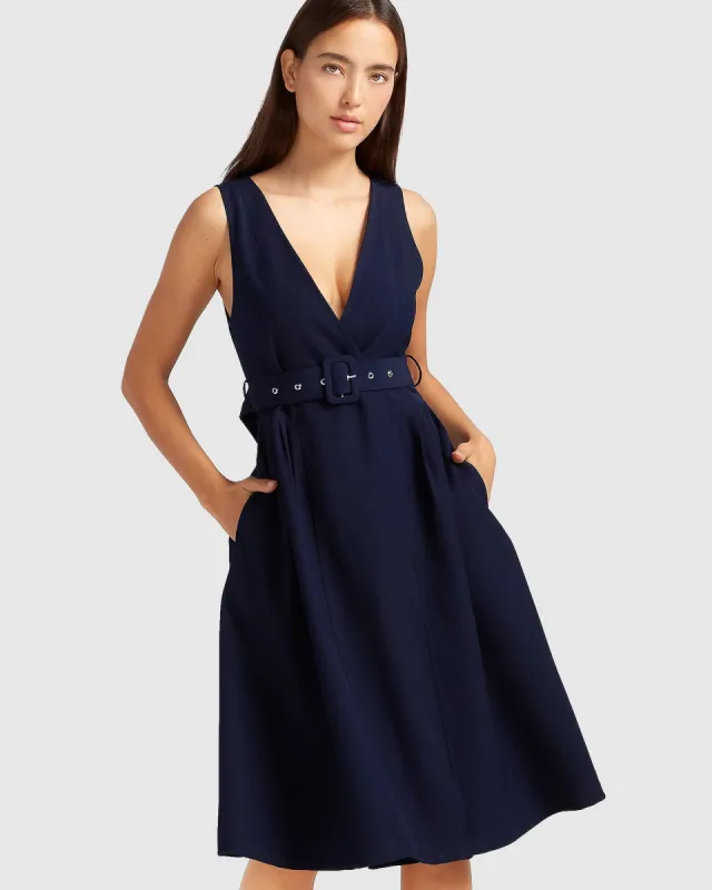 Miss Independence Midi Dress - Navy sold by Belle & Bloom