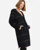 Walk This Way Wool Blend Oversized Coat - Navy Plaid sold by Belle & Bloom