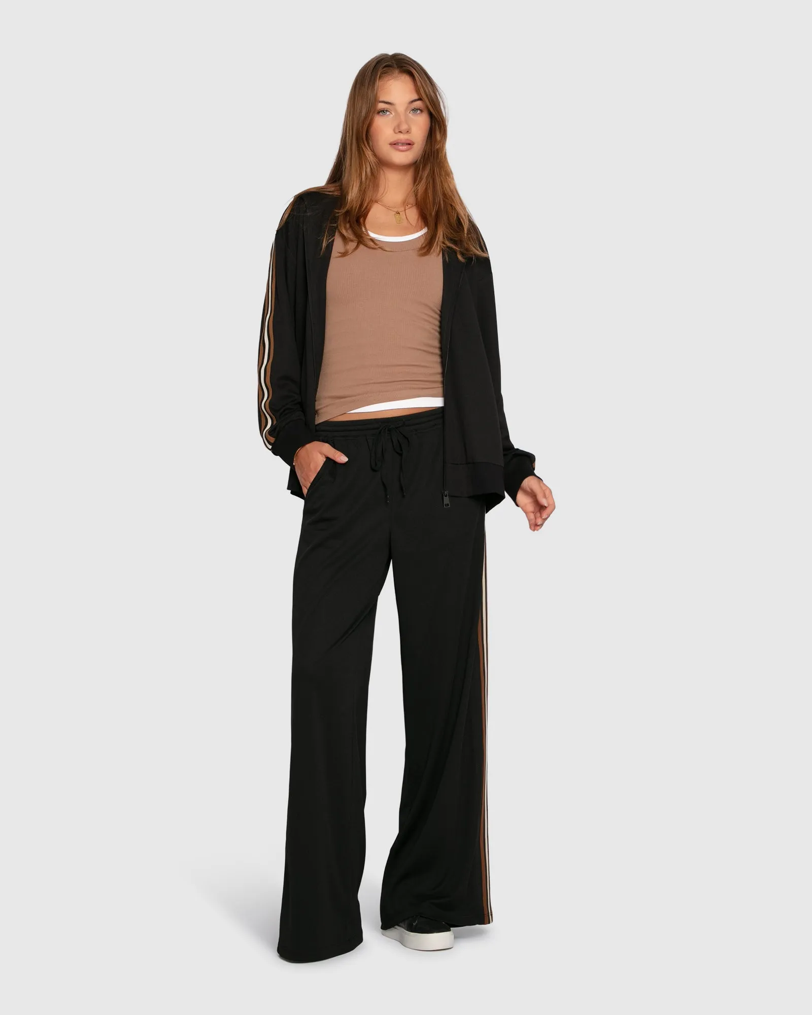 Beach Front Striped Wide Leg Pants - Black sold by Belle & Bloom product image thumbnail 3