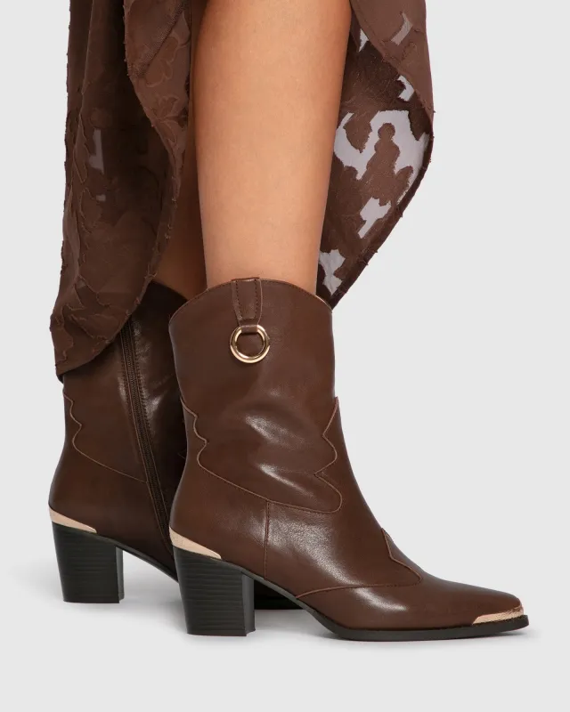 Dallas Western Boot - Chocolate made by Belle & Bloom