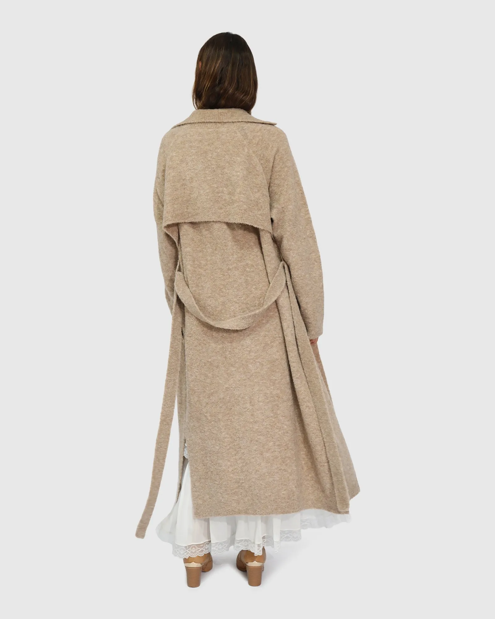 Live in Dream Maxi Trench Cardigan - Khaki sold by Belle & Bloom product image thumbnail 4