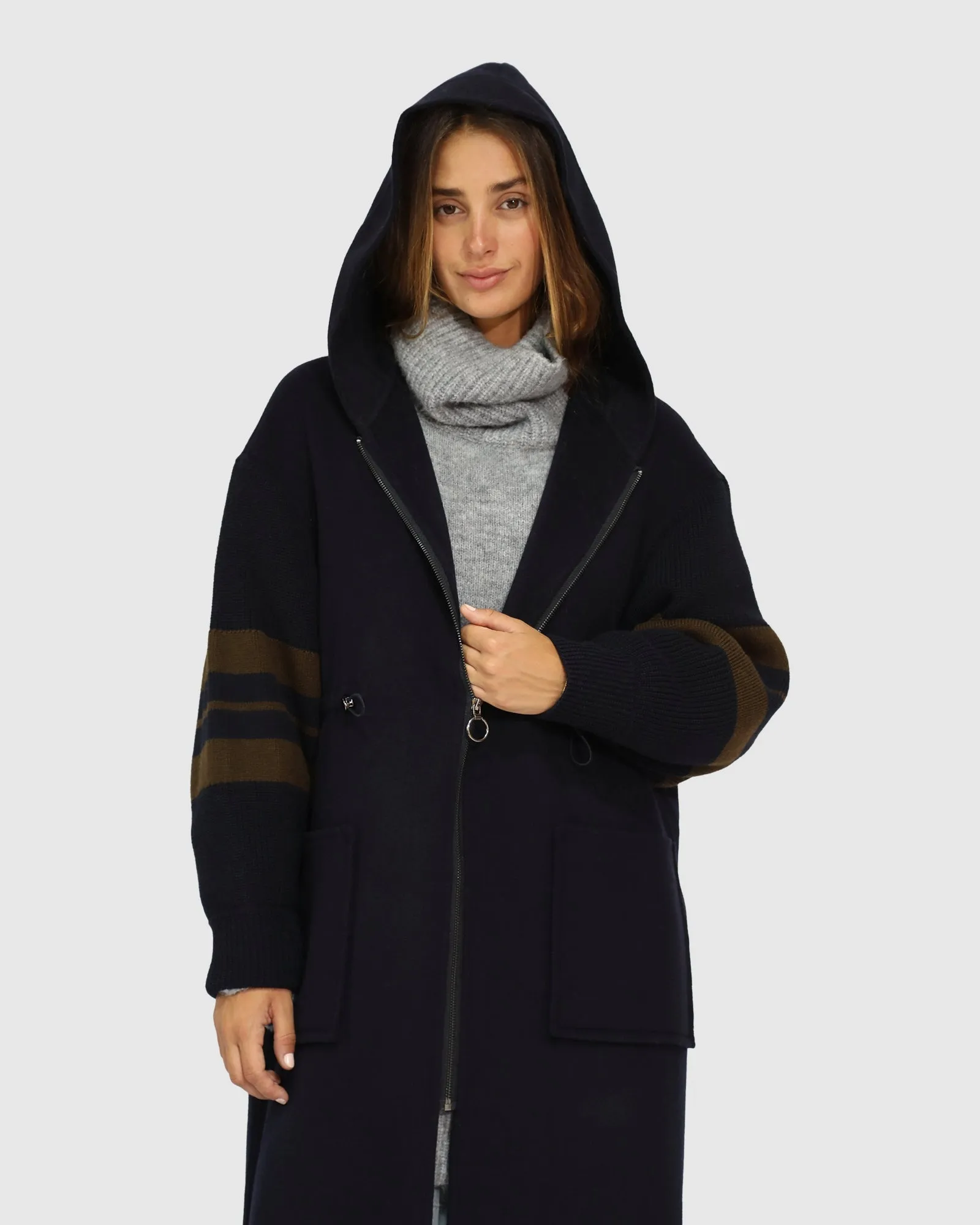 Cool Kid Hooded Coat - Navy/Olive sold by Belle & Bloom product image thumbnail 2