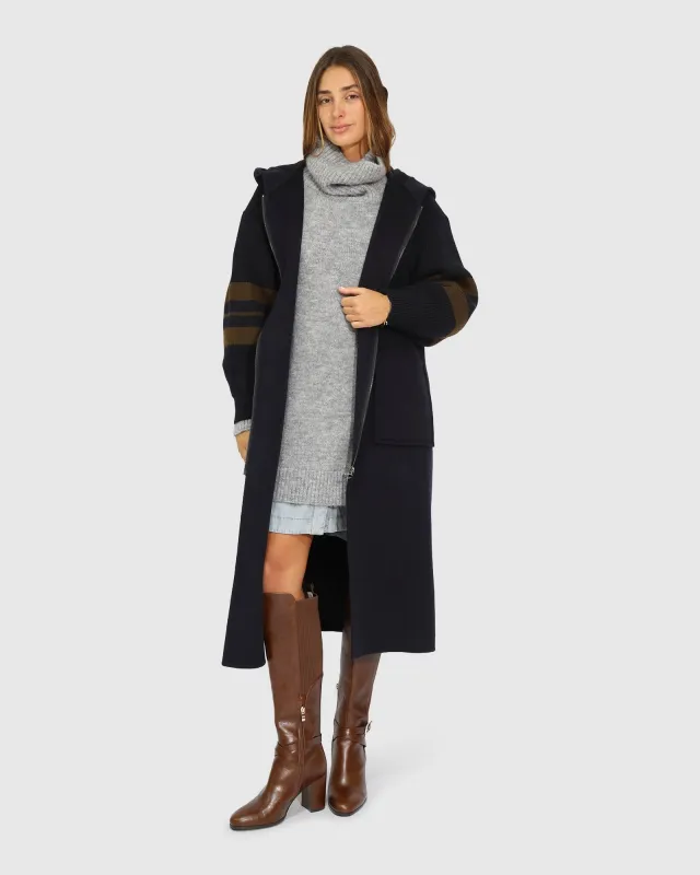 Cool Kid Hooded Coat - Navy/Olive made by Belle & Bloom