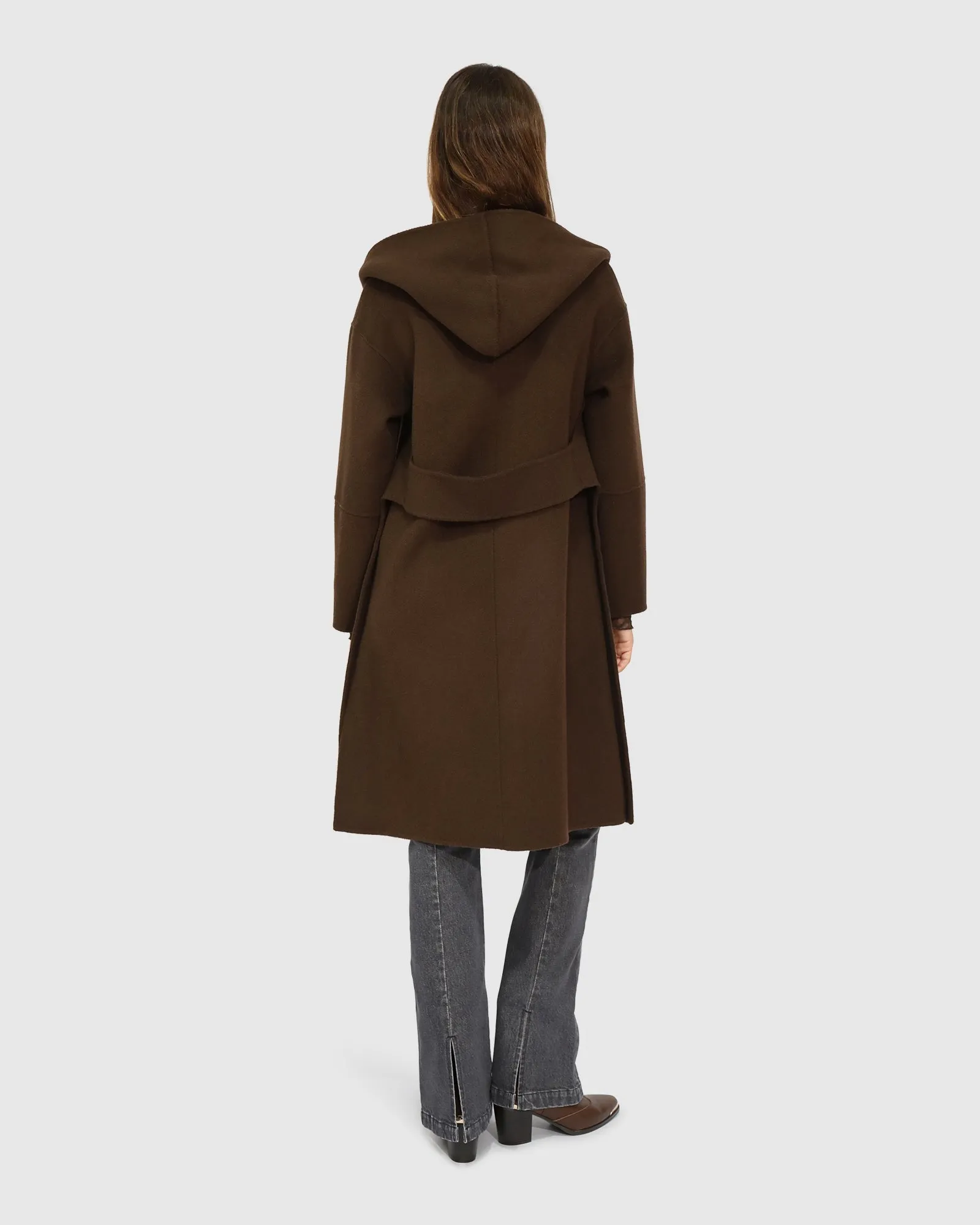 Walk This Way Wool Blend Oversized Coat - Chocolate sold by Belle & Bloom product image thumbnail 4