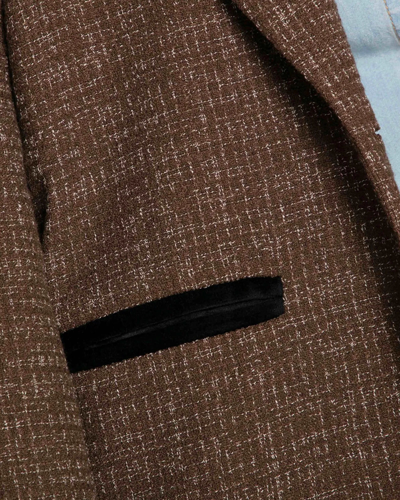 City Noir Tweed Oversized Blazer - Dark Khaki sold by Belle & Bloom product image thumbnail 5