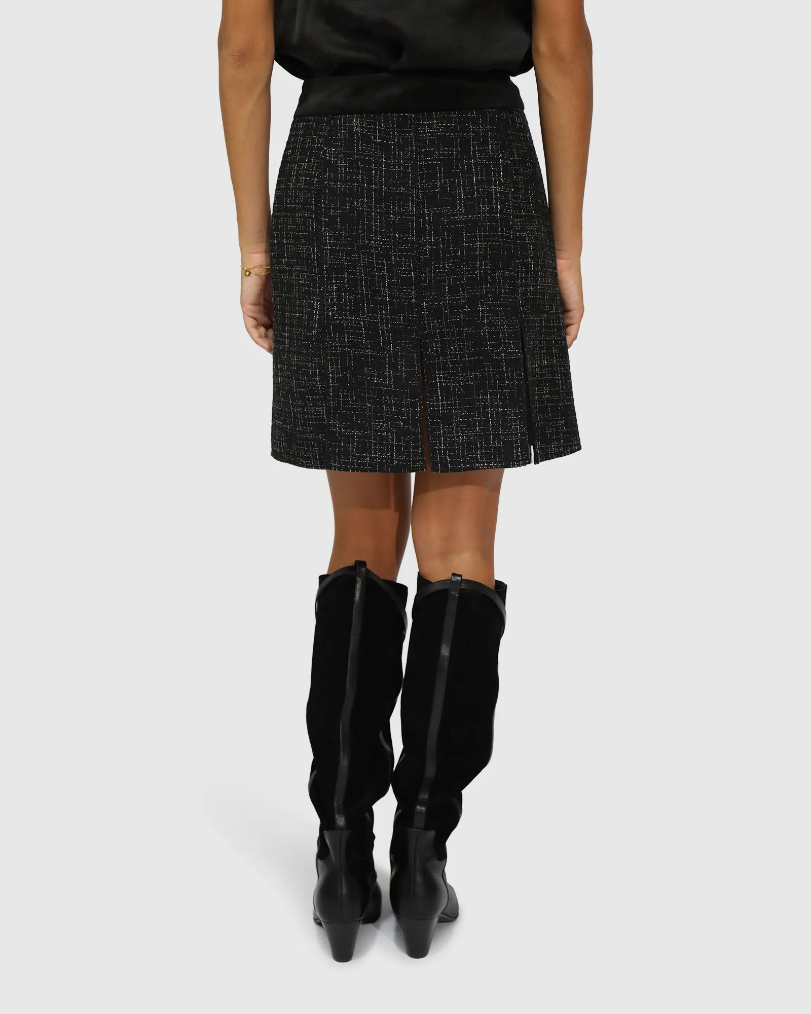 Set Me Free Tweed Skirt - Black sold by Belle & Bloom product image thumbnail 3