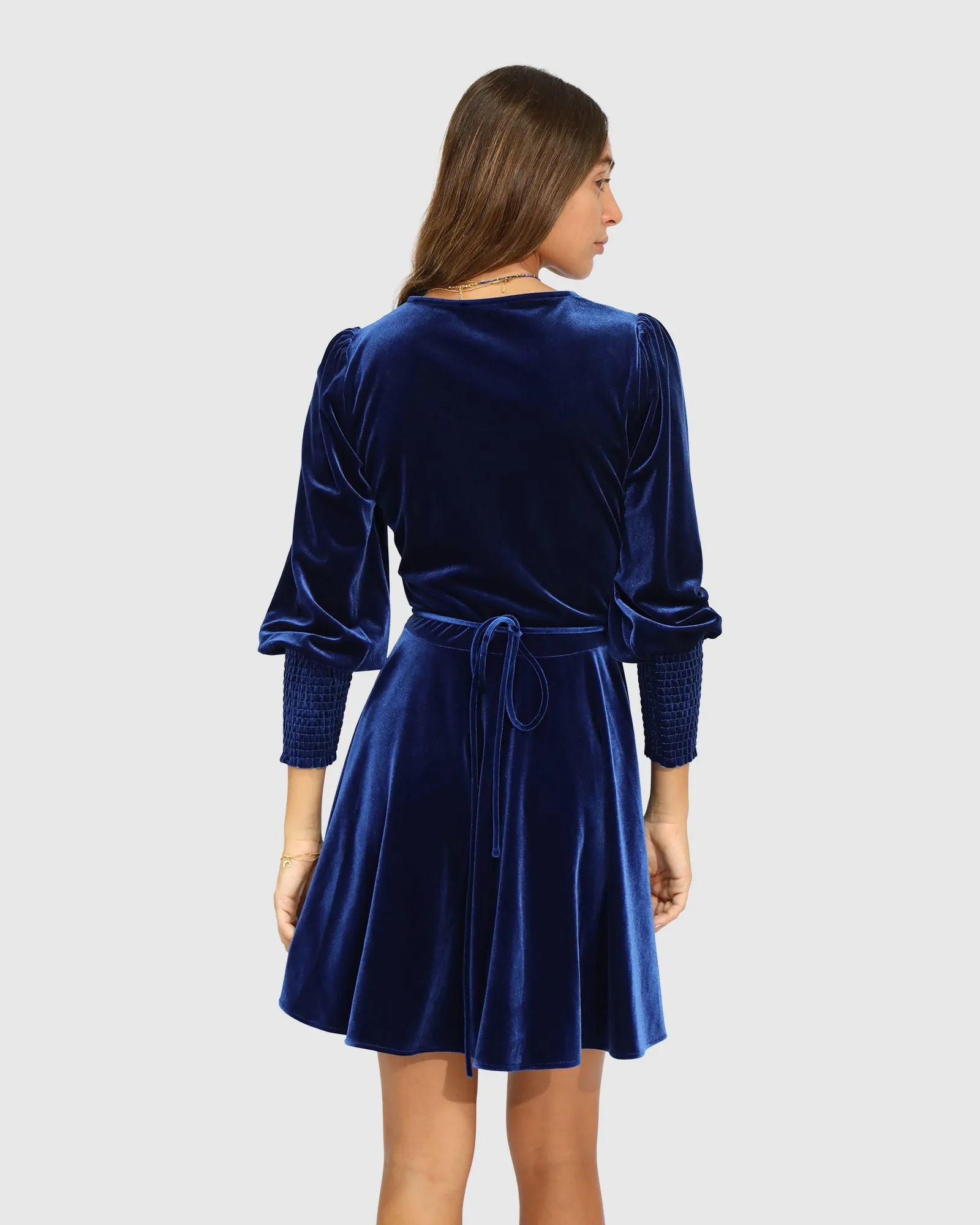 Loved You First Velvet Mini Dress - Navy sold by Belle & Bloom product image thumbnail 2