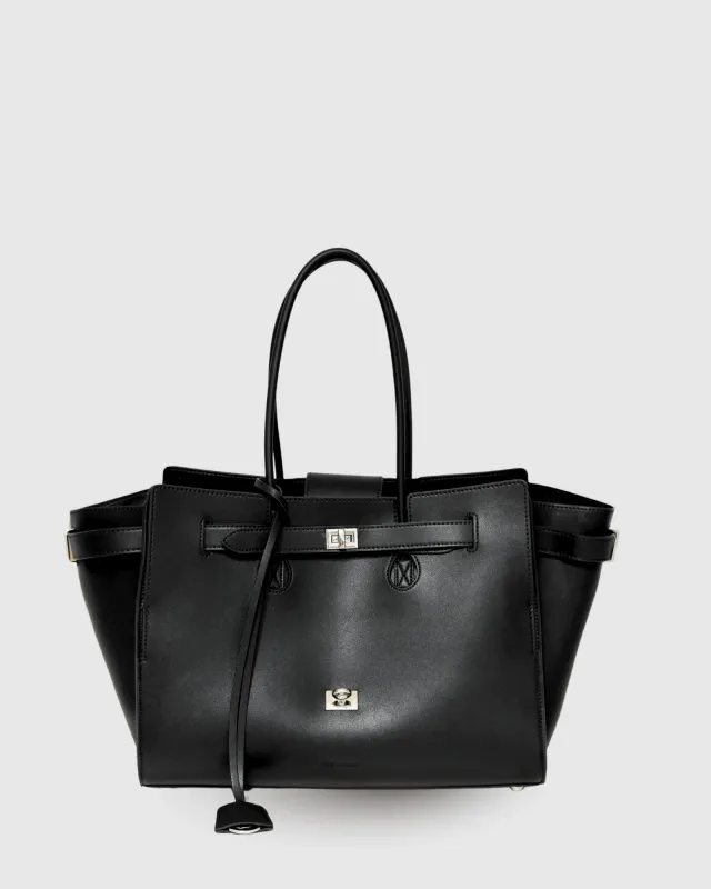 In The City Leather Shoulder Bag - Black made by Belle & Bloom