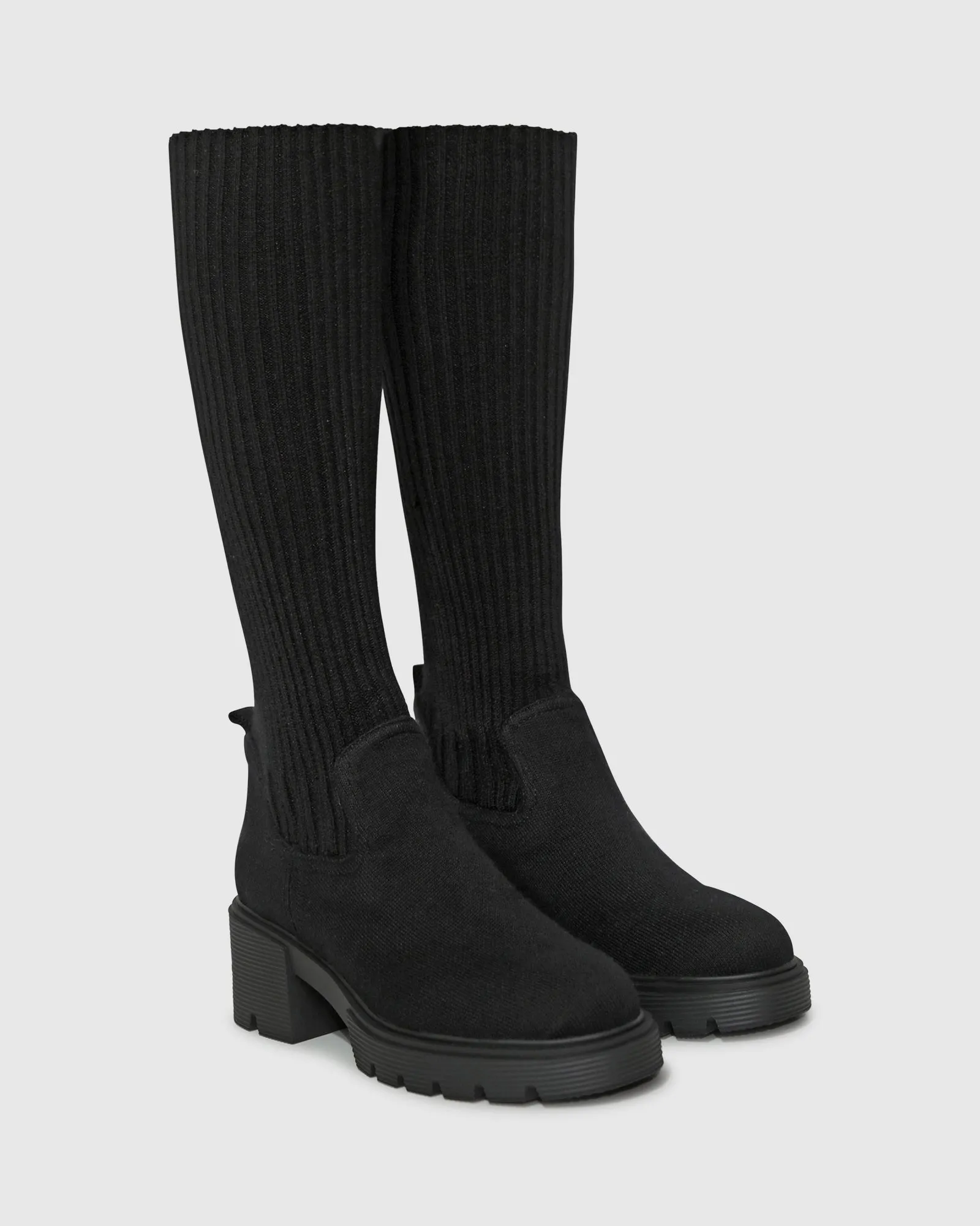 Tokyo Lights Rib Sock Boot - Black sold by Belle & Bloom product image thumbnail 5