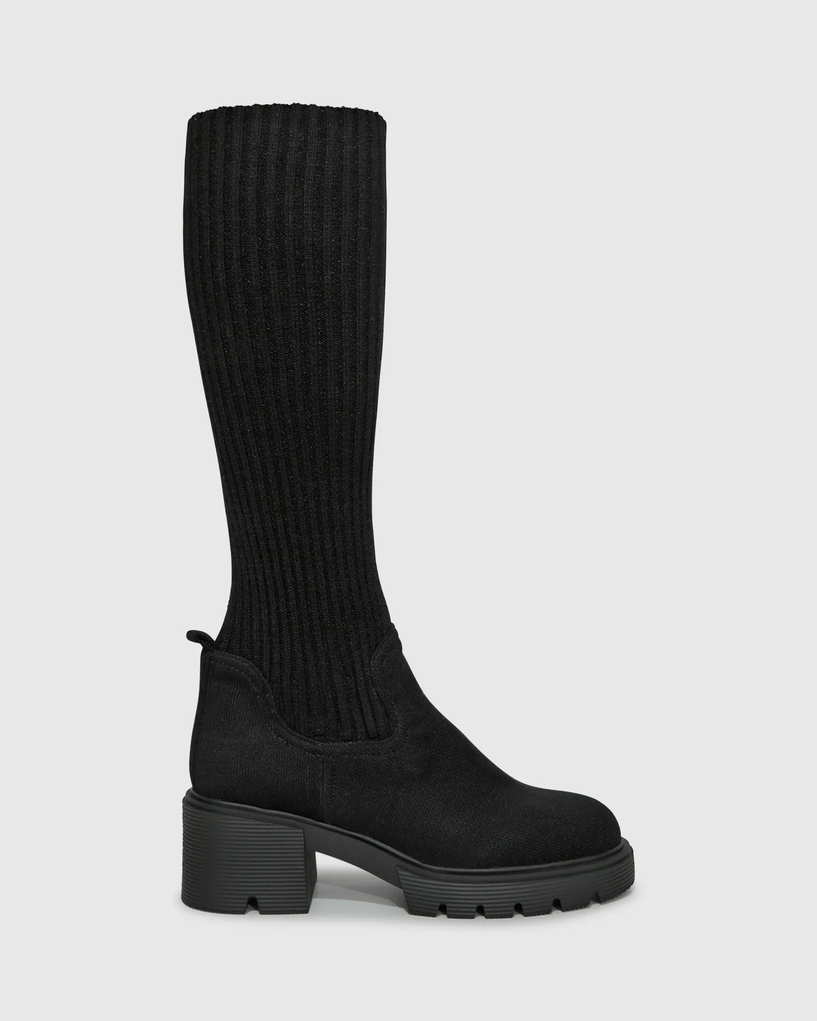 Tokyo Lights Rib Sock Boot - Black sold by Belle & Bloom product image thumbnail 2