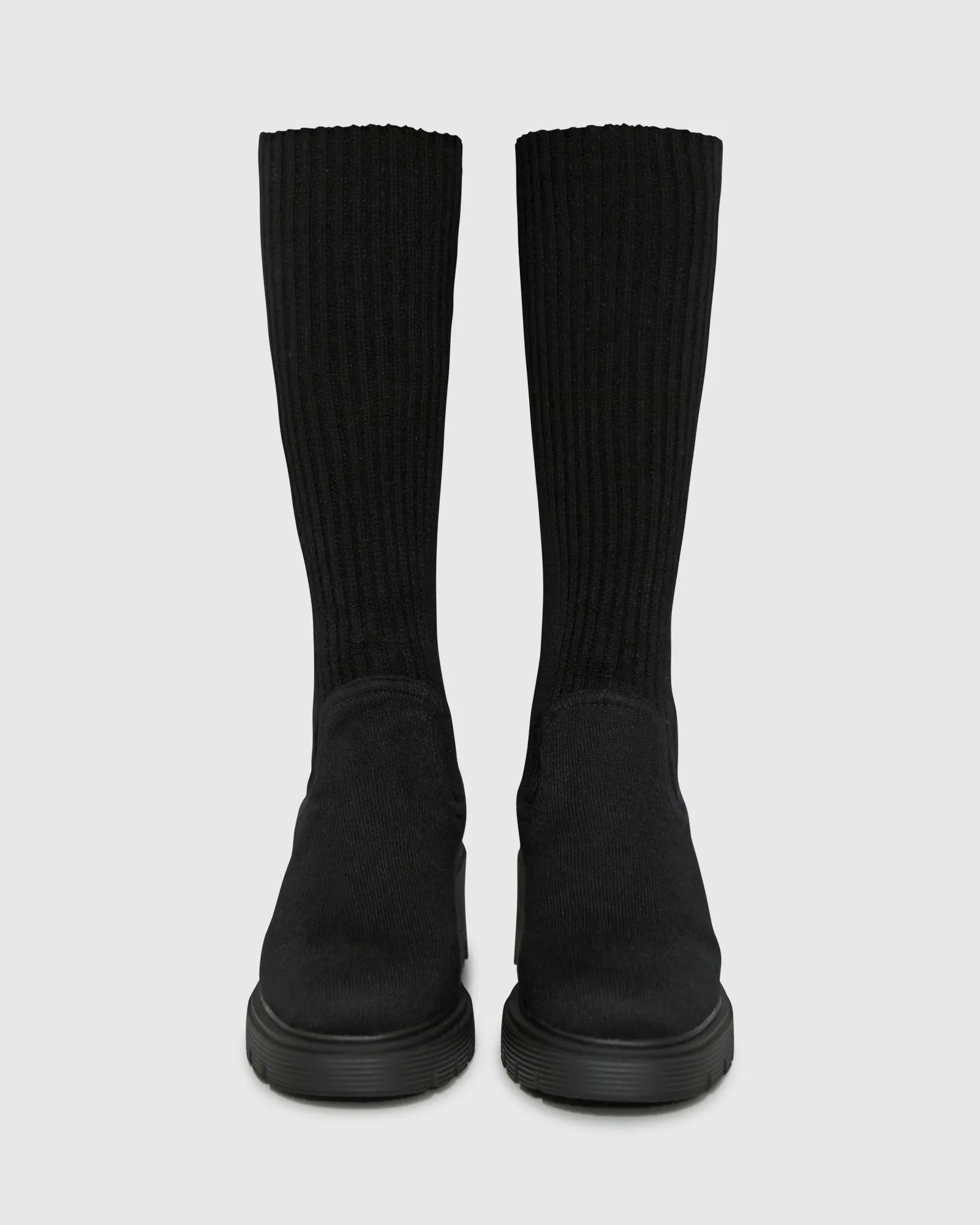Tokyo Lights Rib Sock Boot - Black sold by Belle & Bloom product image thumbnail 4