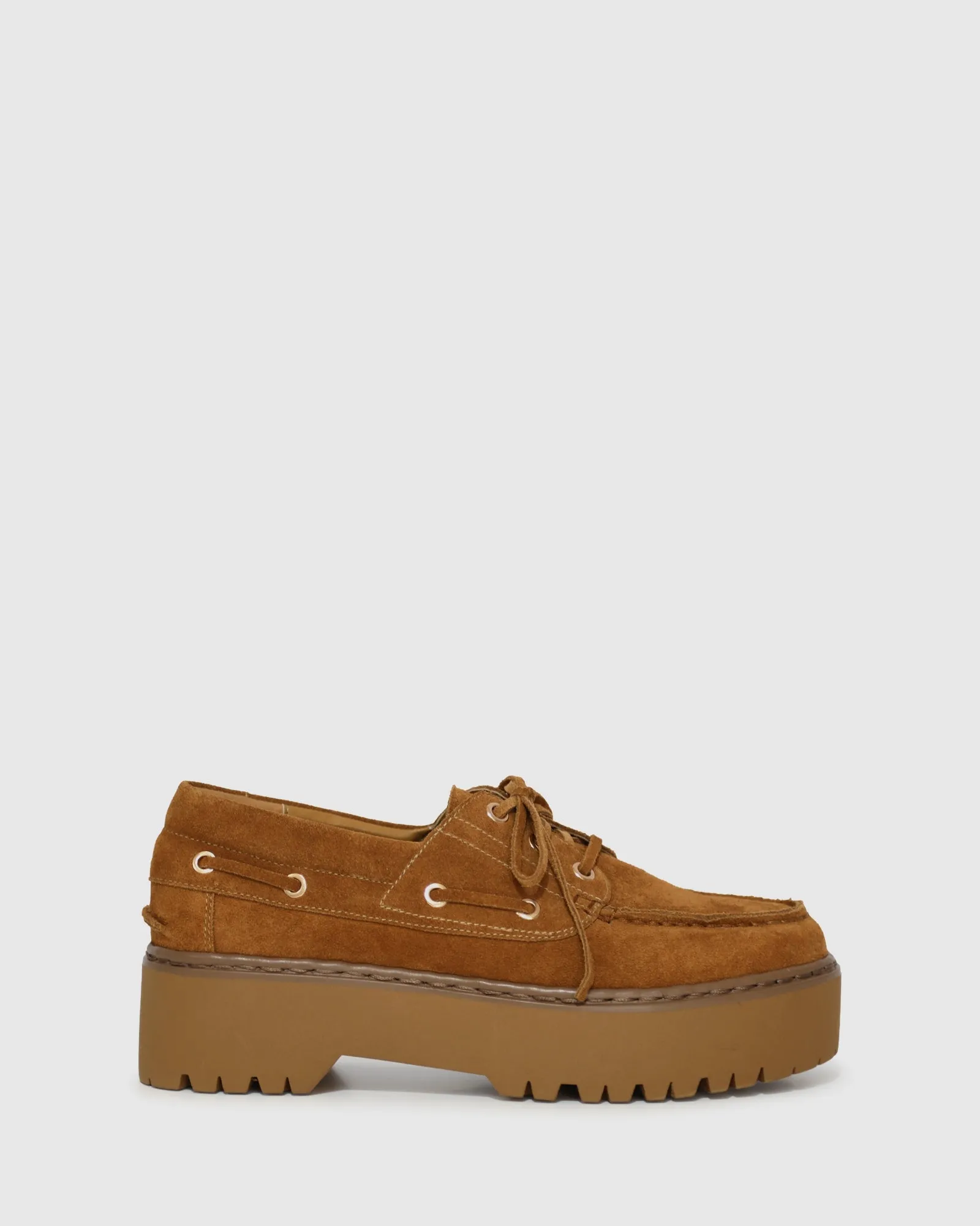 Yachting Day Suede Boat Shoe - Caramel sold by Belle & Bloom