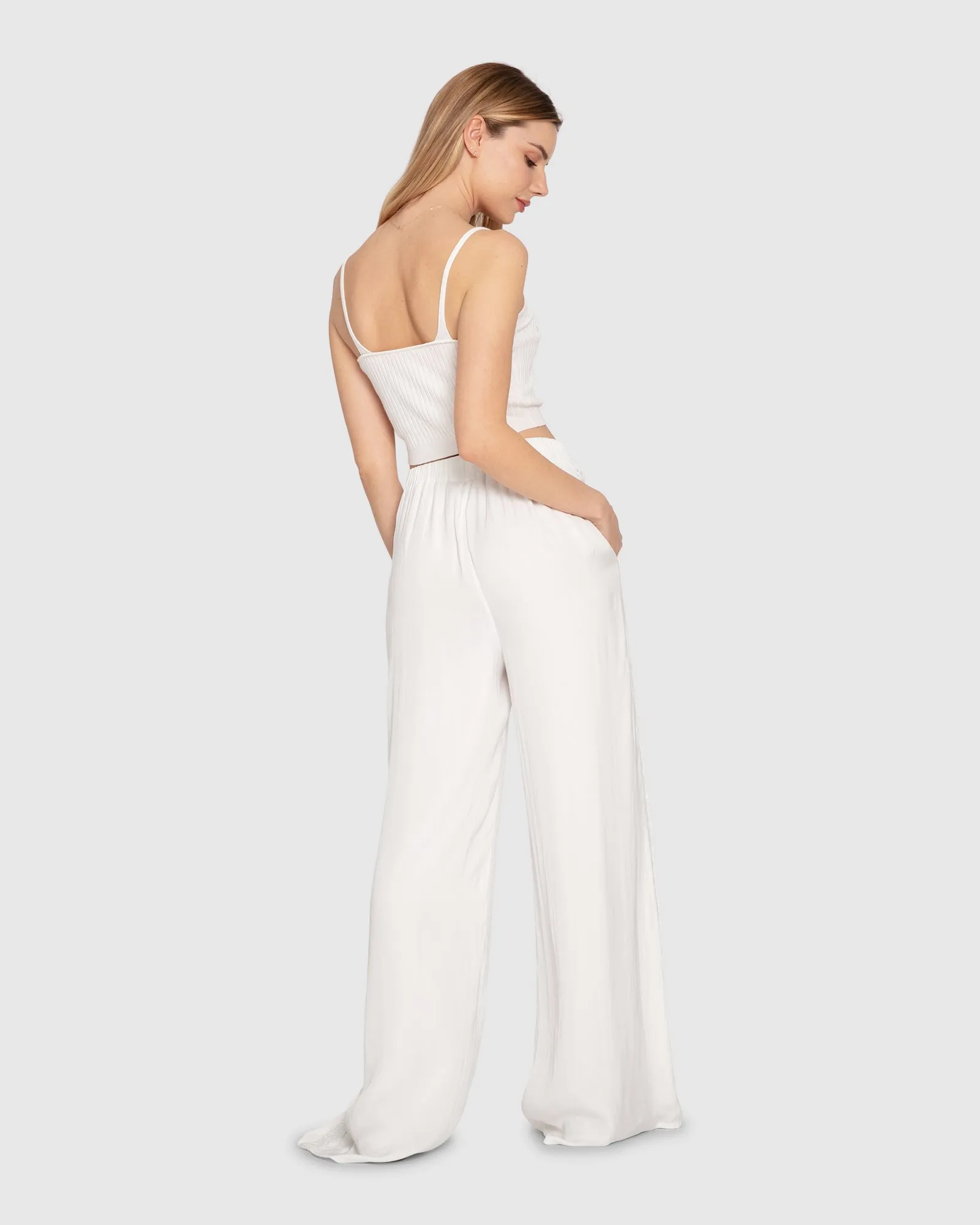 Everywhere All At Once Wide Leg Pant - White sold by Belle & Bloom product image thumbnail 4