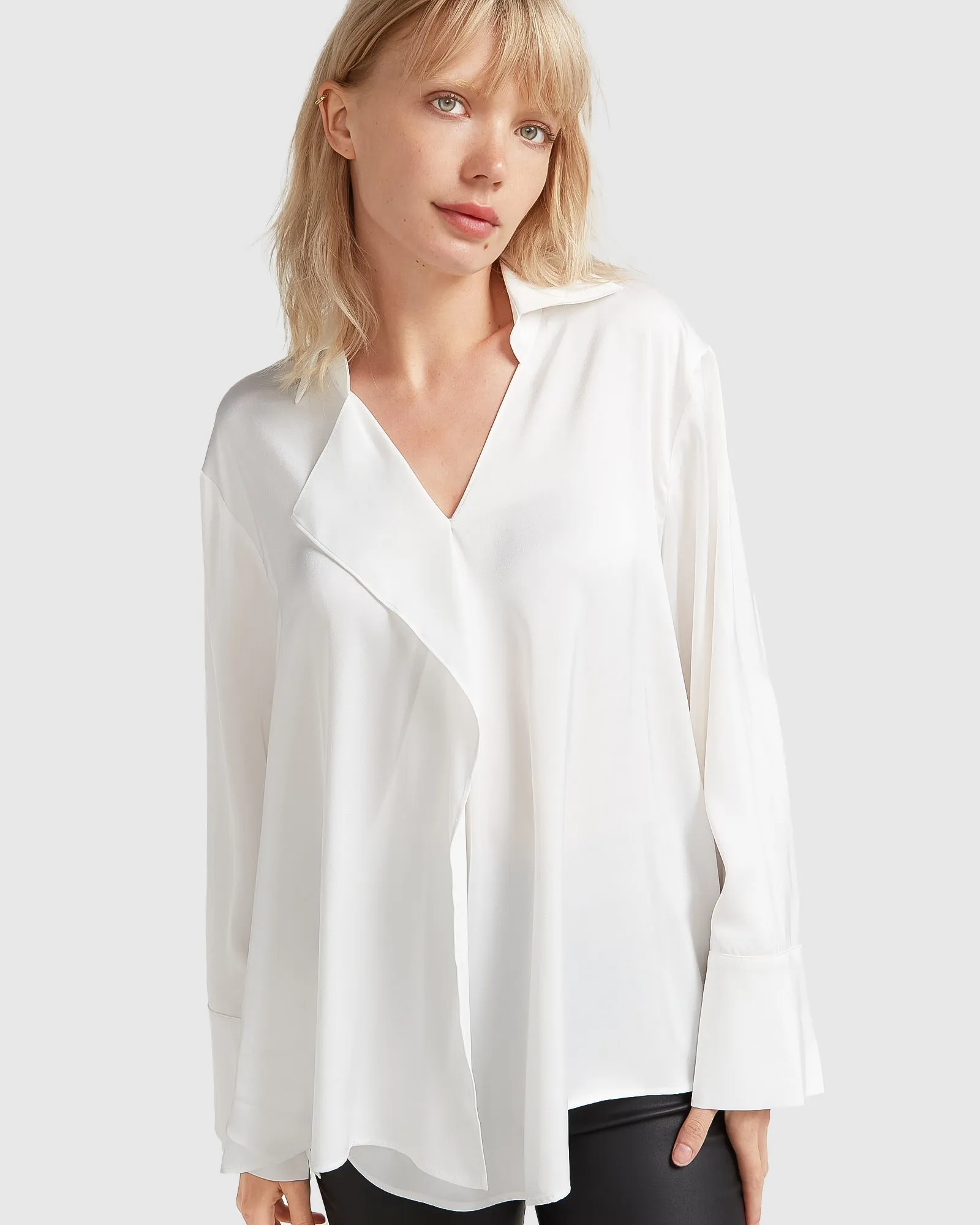 Gemini Waterfall Shirt - White sold by Belle & Bloom product image thumbnail 5
