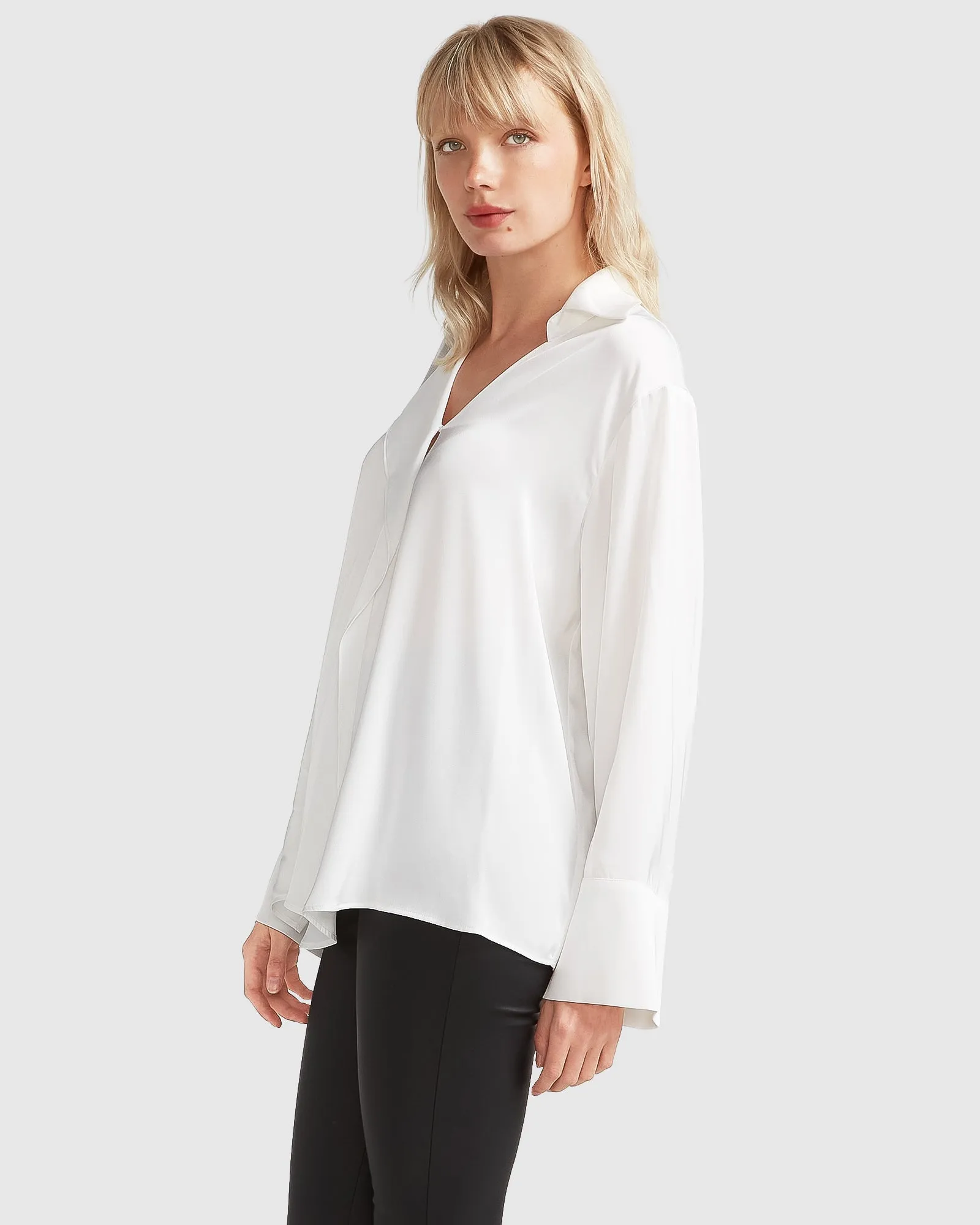 Gemini Waterfall Shirt - White sold by Belle & Bloom product image thumbnail 3