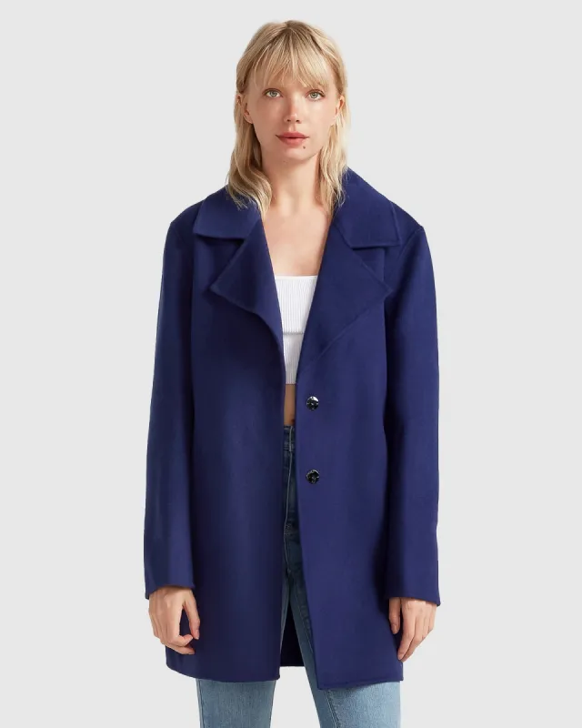 Ex-Boyfriend Wool Blend Oversized Jacket - Midnight Blue sold by Belle & Bloom