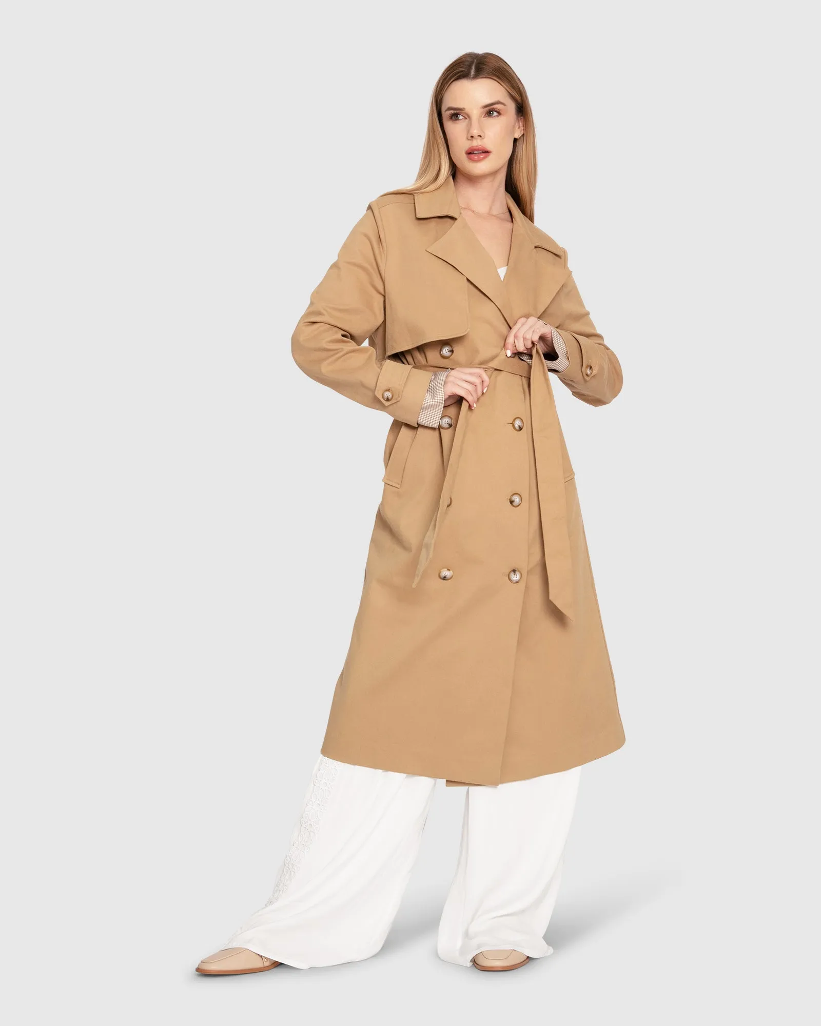 Empirical Trench Coat - Khaki sold by Belle & Bloom product image thumbnail 5