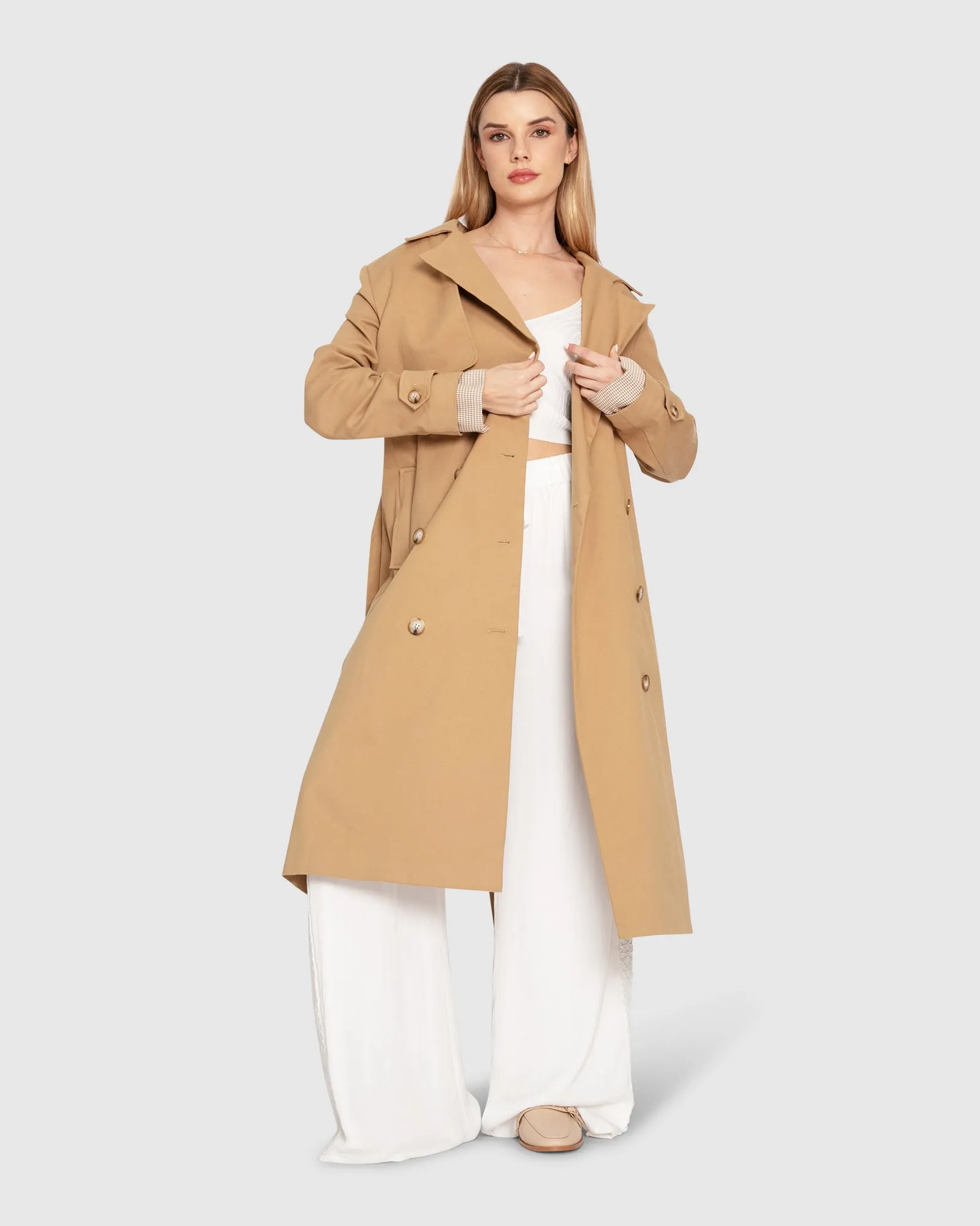 Empirical Trench Coat - Khaki sold by Belle & Bloom