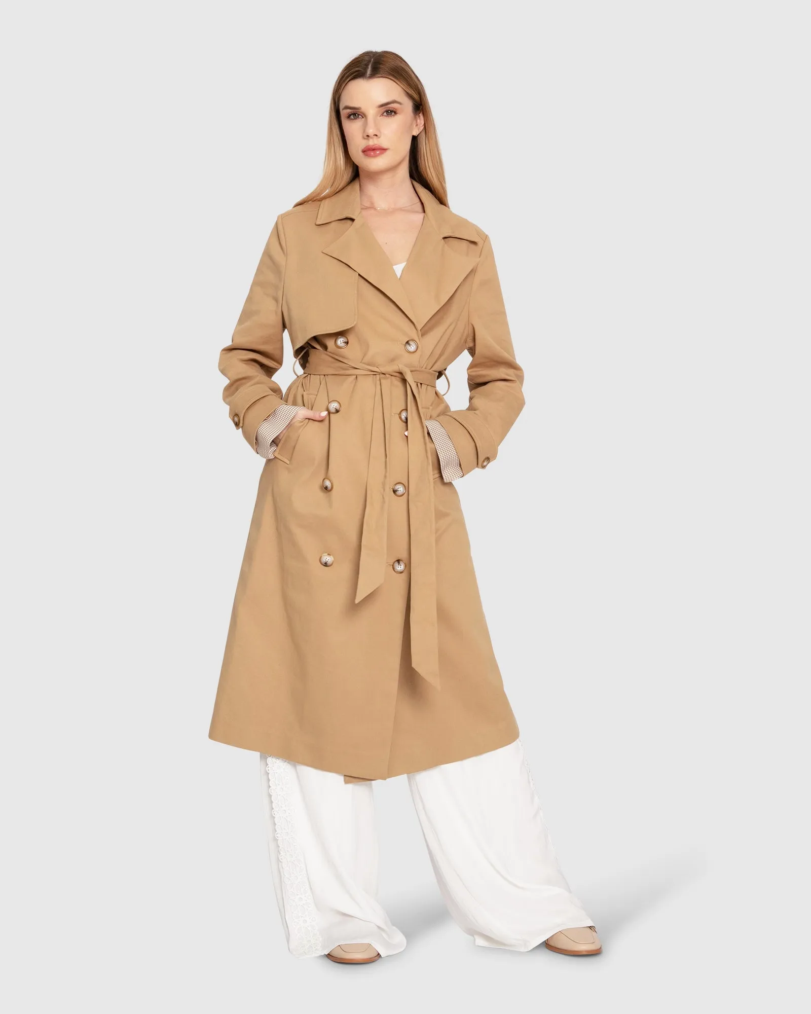 Empirical Trench Coat - Khaki sold by Belle & Bloom product image thumbnail 2