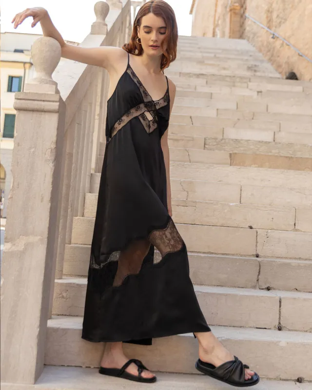 Heavenly Bodies Lace Slip Dress - Black sold by Belle & Bloom